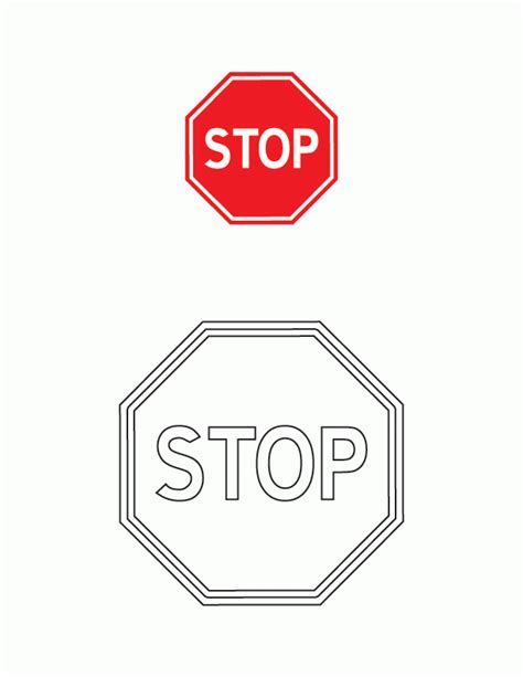 Printable Stop Sign Coloring Page Coloring Home