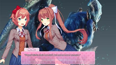 Ddlc X Monster Hunter Monika Roasts Sayori The Same Way Lunastra