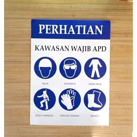 Jual Stiker Kawasan Wajib Apd Sticker Safety Rambu K3 30x40cm Shopee