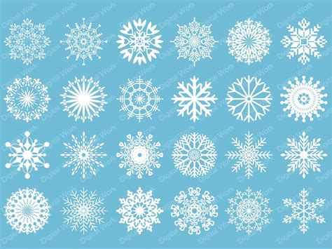 White Snowflake Clipart By Leskas Digitals
