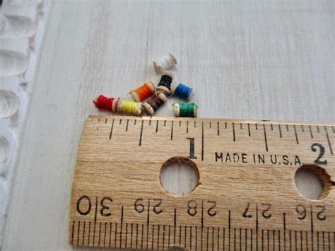 Miniature Thread Spools Mini Wood Spools Of Thread 8 Piece Etsy