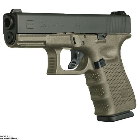 Glock 19 Gen 4 Compact 9mm Pistol Od Green Frame 4 Inch