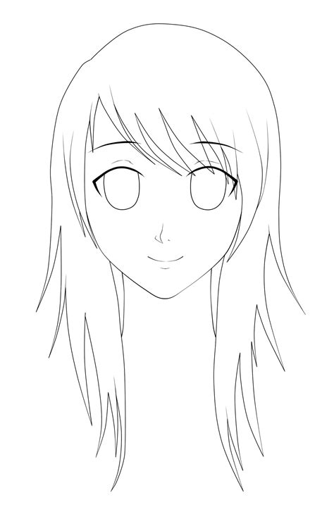 Anime Girl Lineart By Lunatta On Deviantart