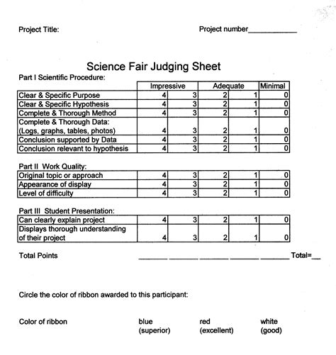 Judging Score Sheet Template