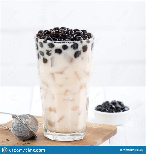 Bubble Milk Tea With Tapioca Pearl Topping Famous Taiwanese Drink