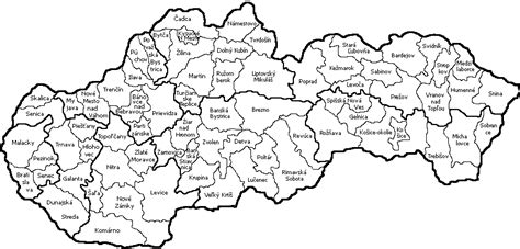 Okres (czech and slovak term meaning district in english; Mapa Okresy | MAPA