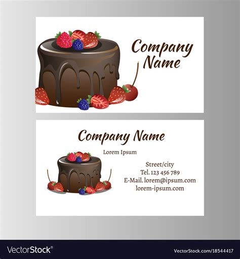 Business Card Template For Bakery Royalty Free Vector Image
