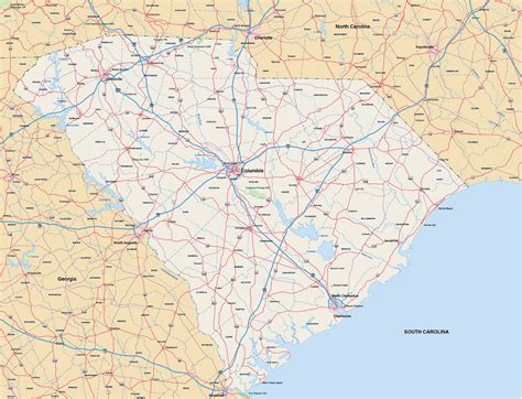 South Carolina Map Digital Vector Creative Force