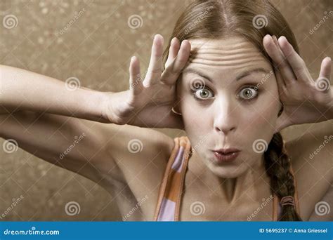 Woman Making A Funny Face Stock Image Image Of Pucker 5695237