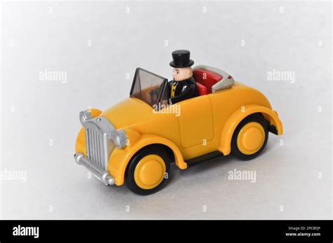 Sir Topham Hatt The Fat Controller Figure Driving A Yellow Plastic