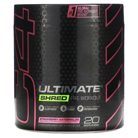 Cellucor C4 Ultimate Shred Pre Workout Strawberry Watermelon 111 Oz 316 G