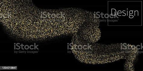 Golden Particles Fluid Flow Gold Glitter Texture Stock Illustration