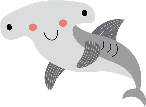 Shark Cartoon Illustration Gray Shark Vector Png Download 19061394