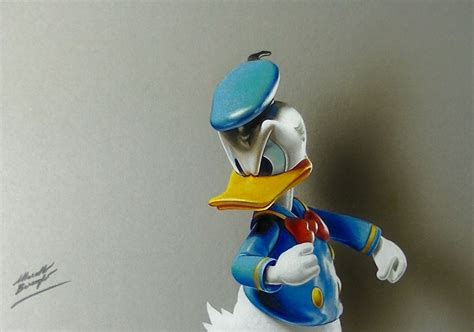 Donald Duck 3d Drawing By Marcello Barenghi Mixed Media On Grey Paper 35x25 Cm Donaldduck