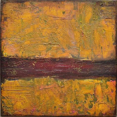 Original Abstract Acrylic Painting Yellow Ochre Red Green