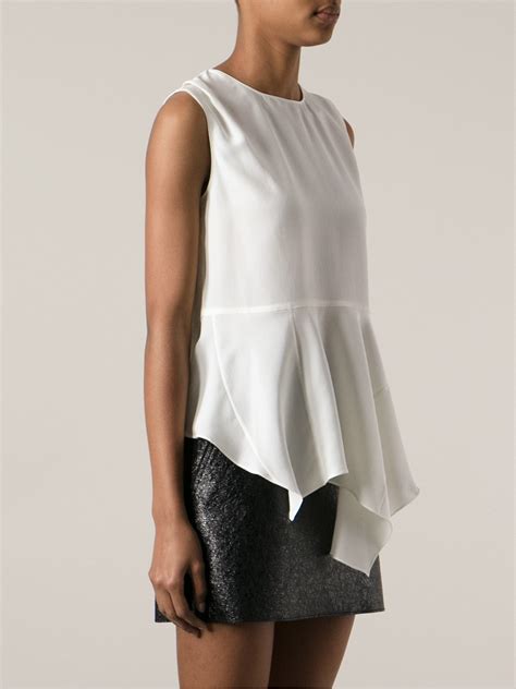 Lyst Marni Asymmetric Pleated Blouse In White