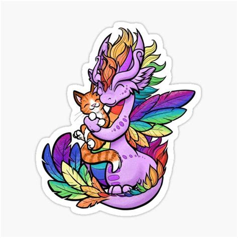 Black Rainbow Dragon Sticker By Rebecca Golins In 2020 Cute Dragon