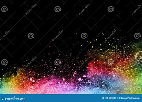 Abstract Colored Powder On Black Background Stock Image Image Of