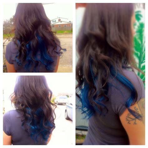 Dark Brown Hair With Blue Underneath Dark Hair Dye Blue