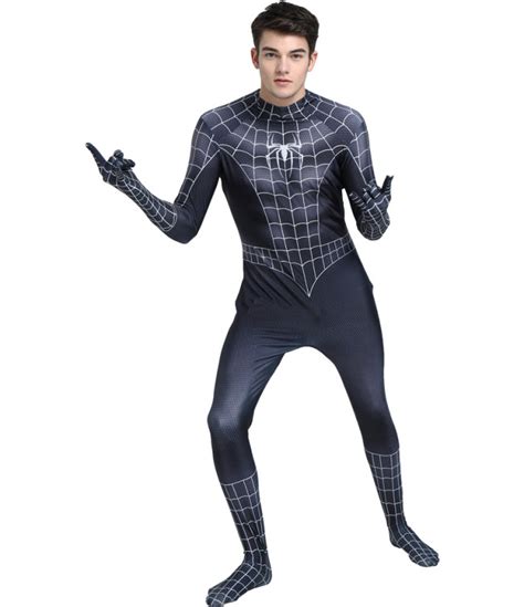 Black Spider Man Complete Costume Cosplay Costume Party World