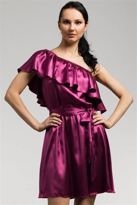 Purple Satin Dress Frill Dress Purple Satin Dress Dresses