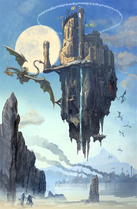 Flying Castle By Serg4d On Deviantart Fantasy Landscape Fantasy Art