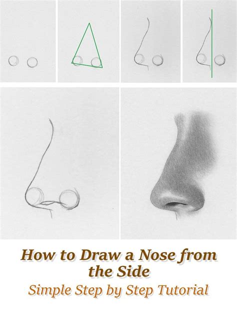 10 illustrated nose drawing ideas and inspiration. How to Draw a Nose From the Side - Tutorial by ...