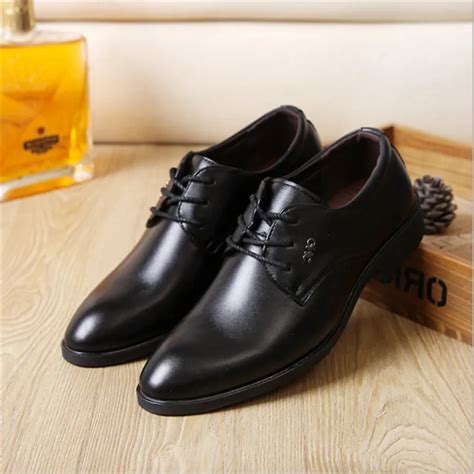 3 Options Of Black Men Oxfords Dress Shoes Round Toe Leather Shoes