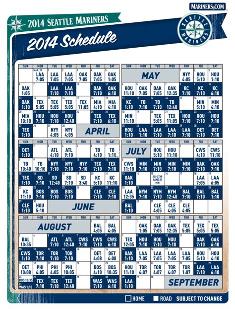 Mariners Printable Schedule Customize And Print