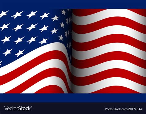 American Flag Flowing In The Wind Royalty Free Vector Image