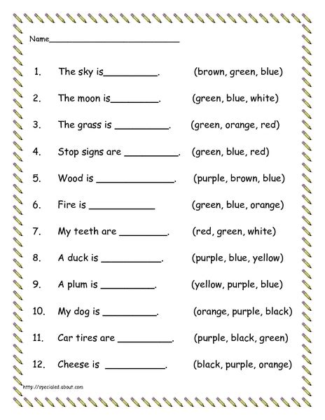 Completing Sentences Fill In The Blanks Worksheet For 1st 3rd Grade