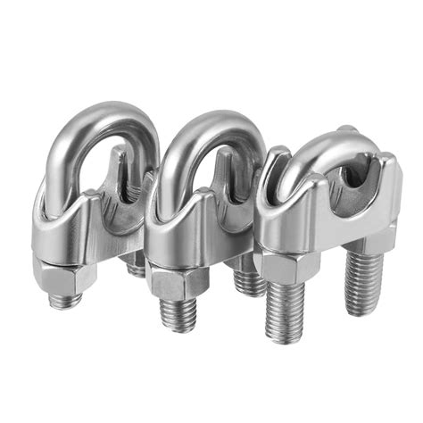 M16 304 Stainless Steel Saddle Clamp Cable Wire Rope Clip Fastener 3pcs