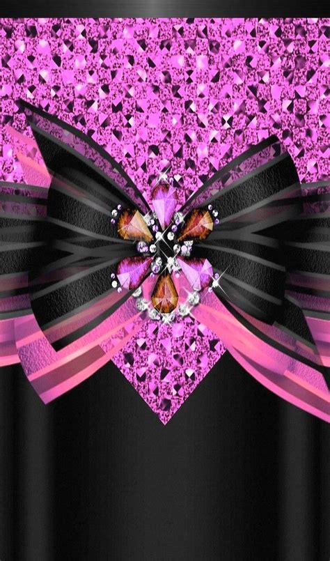 Black And Pink Bow Wallpaperby Artist Unknown Pink And Gold