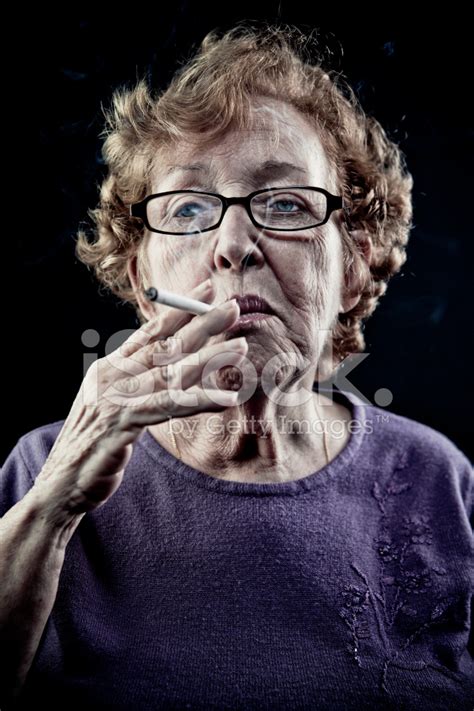 Smoking Old Lady Stock Photo Royalty Free Freeimages