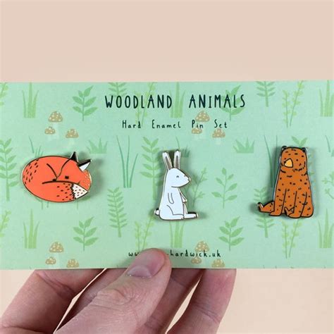Woodland Animals Pin Set Mix And Match Cute Animal Pins Pin Etsy Uk