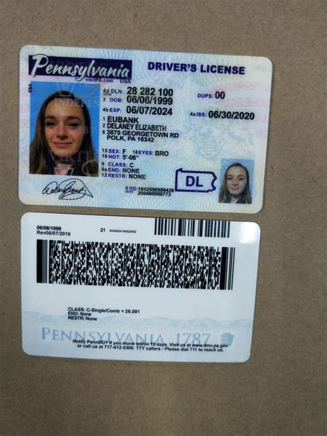 Fake Pa Drivers License Template Hondirector