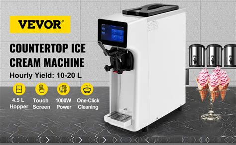 Vevor Commercial Ice Cream Maker 10 20lh Yield 1000w Countertop Soft