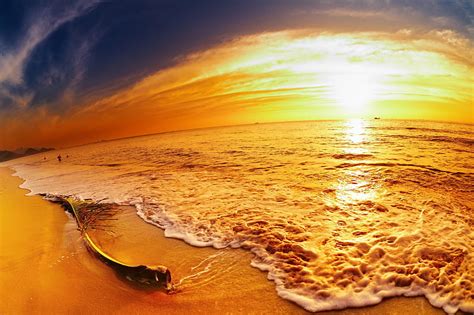 Golden Sunset Beach Golden Sunset Tropical Sea Hd Wallpaper Peakpx