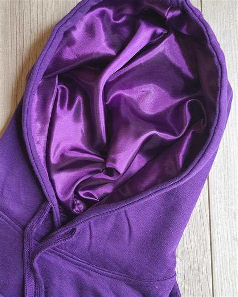 Purple Luxurious Satin Lined Hoodie Style Comfort And Hair