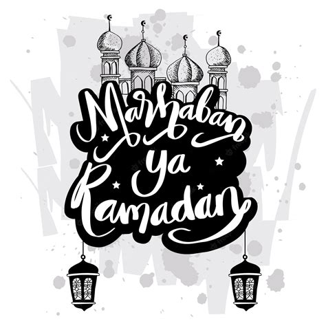 Premium Vector Marhaban Ya Ramadhan Greeting Card Concept