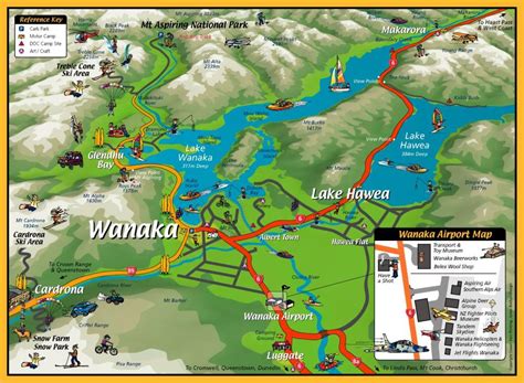 Wanaka Area Tourist Map Wanaka • Mappery