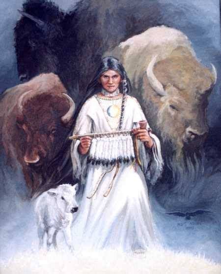 White Buffalo Calf Woman Lakota Pte Ska Win A Sacred Woman Of Supernatural Origin With