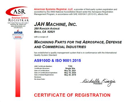 Iso 9001 As9100 Certified Machine Shop Jah Machine Los Angeles