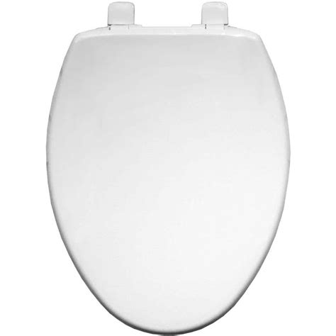Bemis Elongated Slow Close Closed Front Plastic Toilet Seat In White