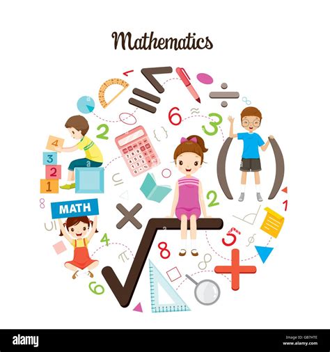 Children With Mathematics Formula Number And Icons Back To School
