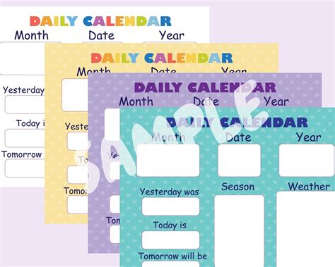 Australian Kids Daily Calendar Morning Board Preschool Etsy Canada