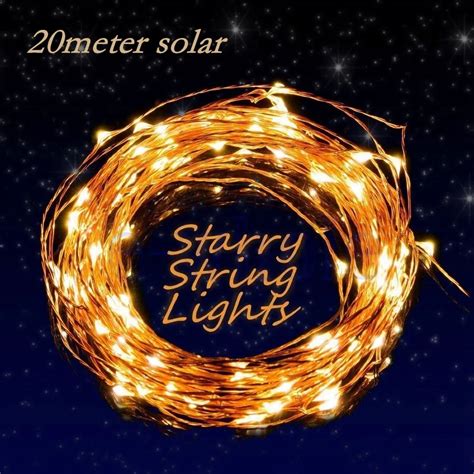 New 200 Leds 20m Solar Lamps Copper String Fairy Light Christmas