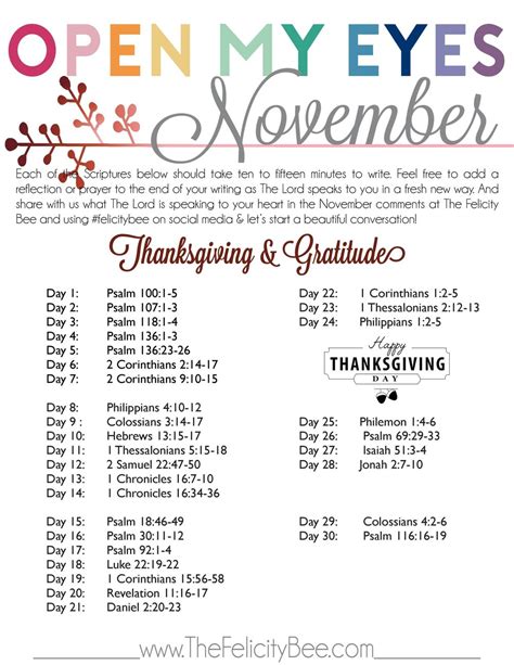 Open My Eyes November Scripture Writing Plan — A Symphony