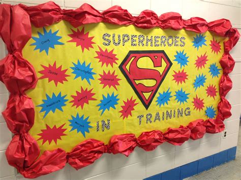 Superhero Bulletin Board For My Nieces 3rd Grade Classroom Superhero