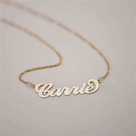 personalized 14k gold carrie name necklace myka